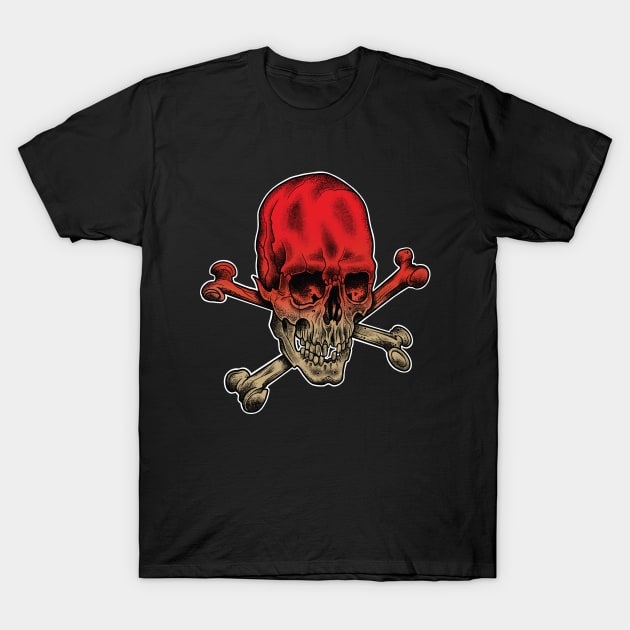 Skull and Crossbones Red Ochre Variant T-Shirt by Seven Relics